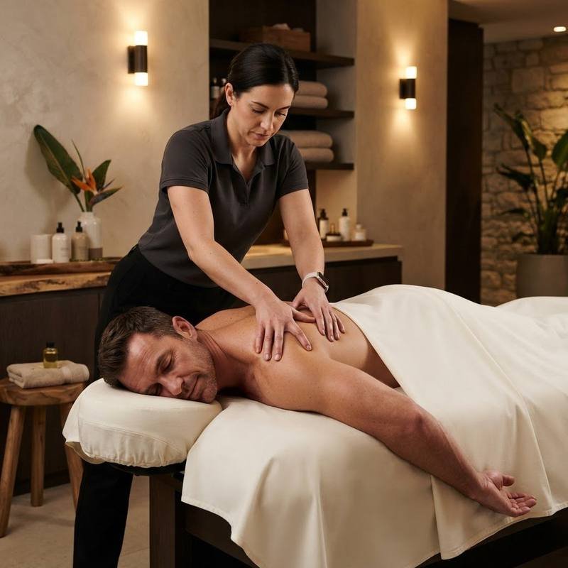 Professional sports-style massage treatment in a premium wellness setting
