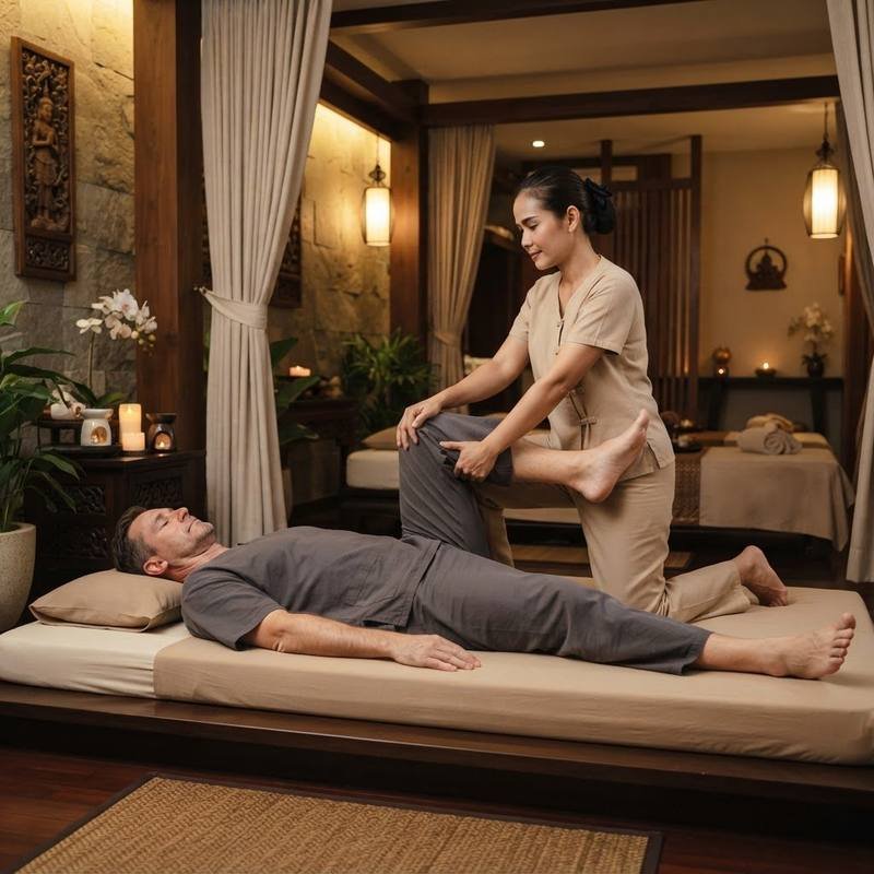 Professional Thai-inspired massage treatment in a premium spa setting